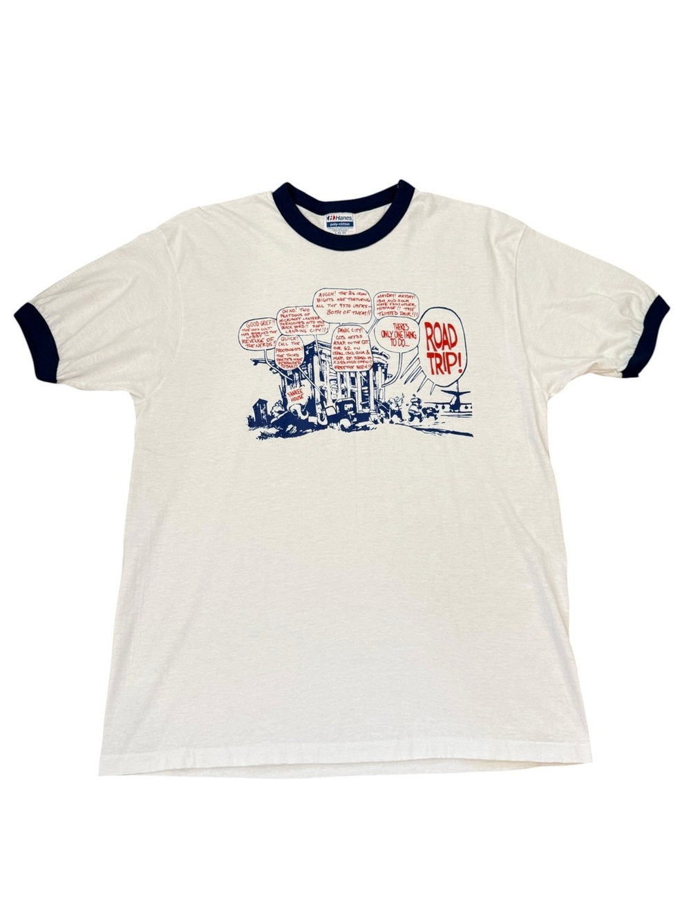 VTG 80s IBM Big Iron Ringer Tee System 370 UNIX Rolm Tech Humor USA Large 42-44